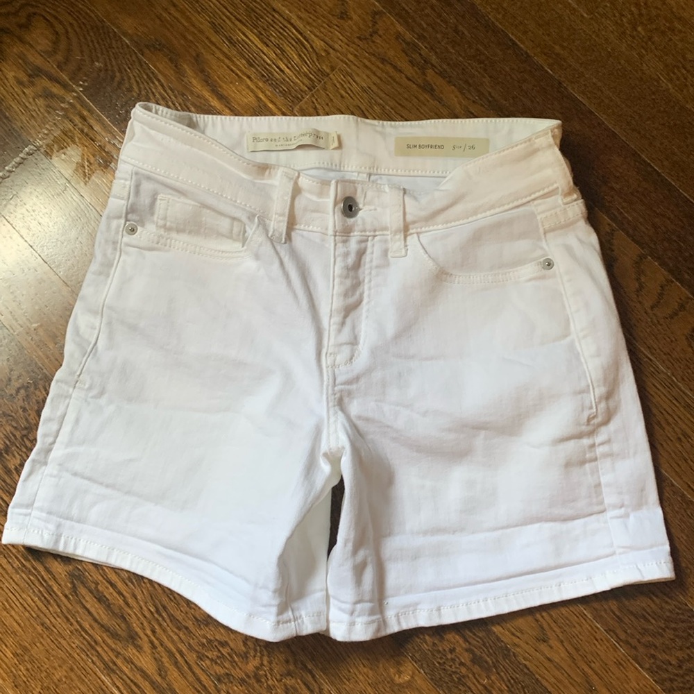 Pilcro Anthropologie White Denim Shorts